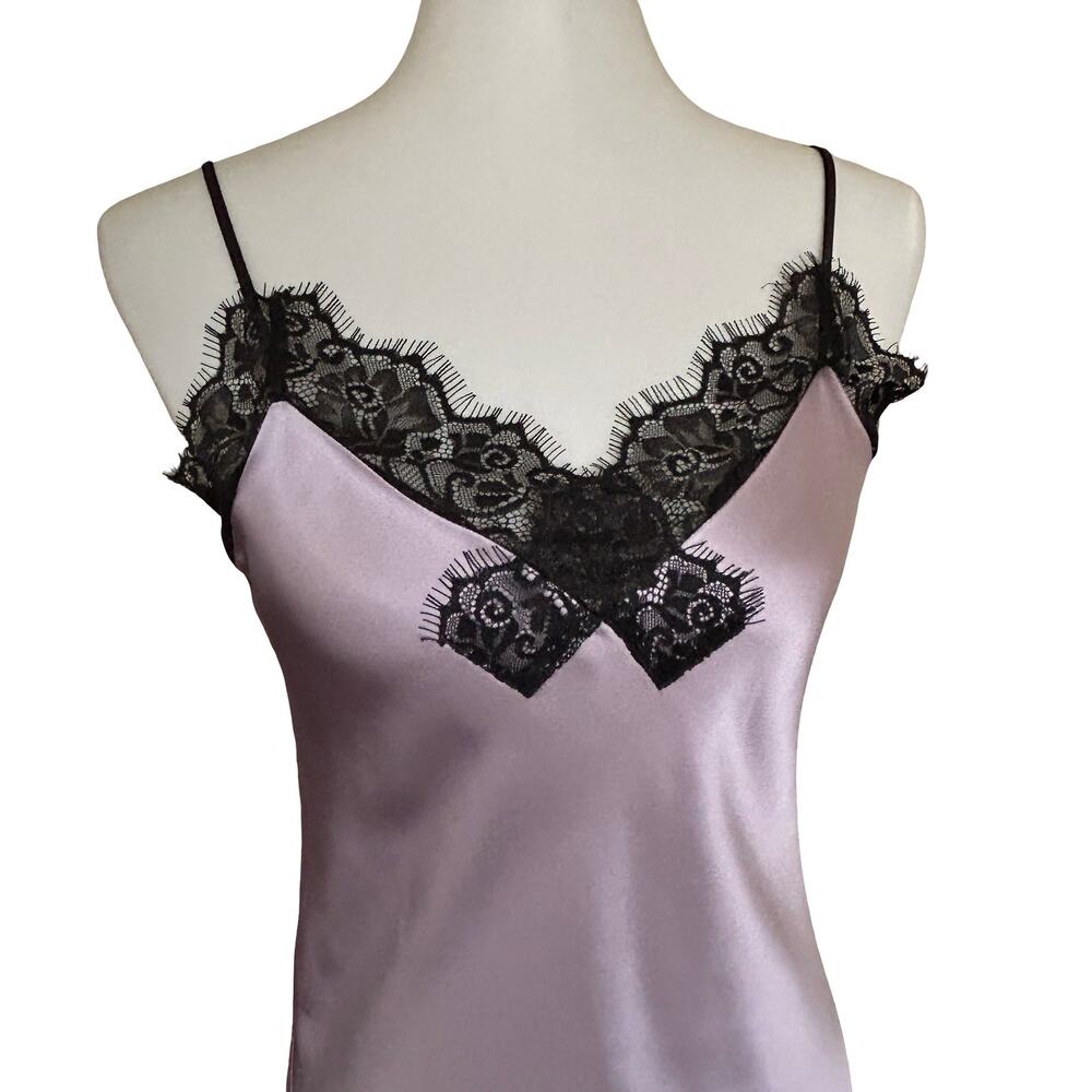 AllSaints Lavender Black Lace Slip Praia Dress Size US 4 - Picture 2 of 11